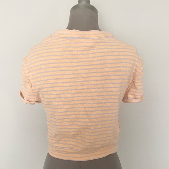 FREE PEOPLE Sabrina T Shirt Orange Stripe XS - Picture 6 of 7